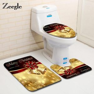 Bath Mats Zeegle Christmas Mat Bathroom Carpet Toilet Floor Rug Non-slip Shower Room Home Absorbent