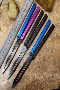 TheOne Butterfly Balisong Trainer Treinando Jilt Swing Knife Não nítido preto D2 lâmina de lula de mordida marmeira marmina bm51 ex10 poc1632096