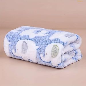 Cozy Cartoon Elephant Pet Blanket All Sizes - Warm, Durable Flannel Throw for Dogs & Cats, Easy Maintenance