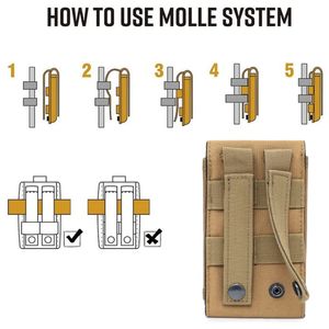 Для Samsung W23 W22 W21 S21 FE Molle Moutk Outdoor Mobile Phone Muck Pouch Accessories Bag Держатель мобильный телефон 1000d Tactical