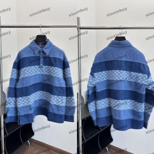 xinxinbuy Men designer Coat Jacket Letter jacquard Panelled stripe Denim fabric long sleeve women khaki Black blue khaki S-2XL
