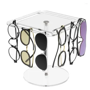 Dekorativa plattor Solglasögon Display Stand Acrylic glasögon Holder Eyewear Organizer Fall för vardagsrum Vanitet sovrum badrum