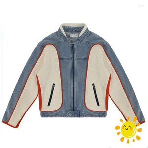 Erkek ceketler fasion ağır kumaş ceket yıkanmış motosiklet retro denim iş ceket kot erkek kadın