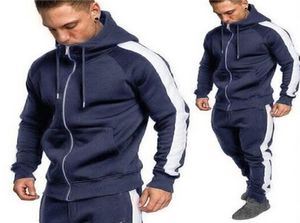 MEN039S Tracksuits Sportswear Hoodie çok renkli bordo kazak jogging ceket 2piye set4942481