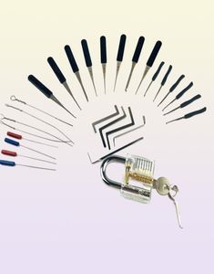 Türschlösser Schlosser Tool Kit Anfänger Lockpicking -Spiel Set Mehrere Tools Clear Lock -Kombination lustige Geschenke für Männer 2209064141975