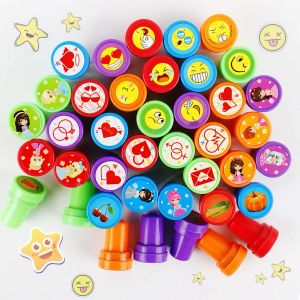 3/6/10pcs selos variados selos auto-tinta selos crianças selos smiley face scrapbooking scrapbooking diy pintio de fotos decoração para crianças