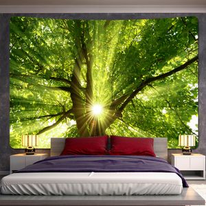 Home Decor Tranquil Forest Tapestry Hippie Boho Wall Hanging Bedroom Large Background Cloth Sheet tapiz