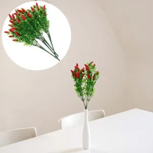 装飾的な花4 PCS人工ペッパーペパーミント植物プラスチックシミュレーションチリブーケ飾り