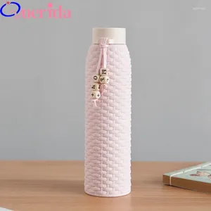 Vinglas 2024 310 ml Vete Straw Glass Imitation Rattan Fashion Present Cup Korean Clean Little Girl Water Doll Juice Drinking