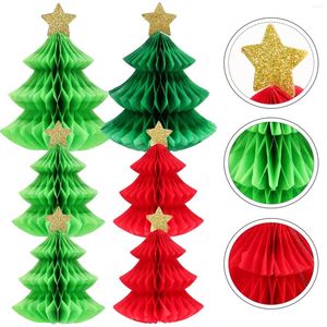 Papéis de parede 6 PCs Decoração de árvore de Natal Decorações de festa Festa de favo de mel para a mesa de mesa de mesa de mesa Decorar