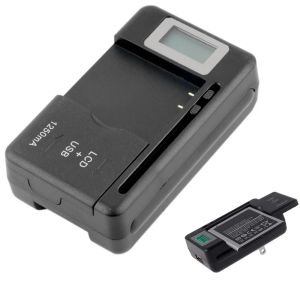 Universal Mobile Battery Ladegerät LCD Display-Anzeige Bildschirm Dual Support USB-Port für Mobiltelefonladegeräte laden UK EU-Stecker