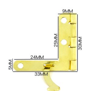 10psc/lot antika bronz 90 derece destek tahta mücevher kutusu hediye kutusu için yay menteşesi mobilya donanım aksesuarları 33x30mm