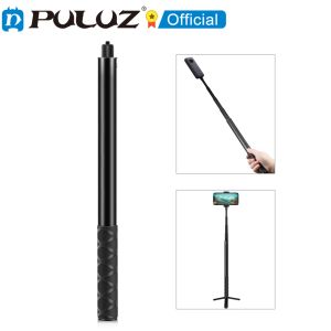 Monopods Puluz 150cm 110cm de 70cm Metal Selfie Stick Monopod com parafuso de base do adaptador invisível para Insta360 One RS / X2 / X3