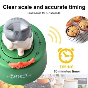 Timer Creative Cute Cat Mechanical Timer Kitchen Cooking Child Study Home Timer Management Countdown Timers For Teaching