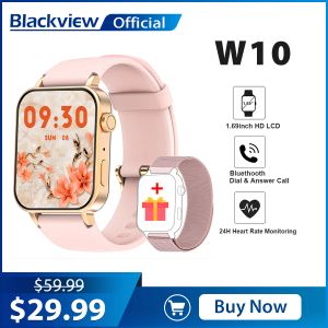 Relógios BlackView W10 Smart Watches Mulheres homens Bluetooth Calling Sport SmartWatch 1,69 