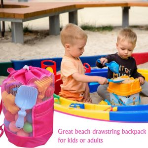 Çocuklar plaj örgü çanta kum uzakta taşınabilir çocuklar plaj giysileri çanta çocuk oyuncak organizatör yüzme ve havuz oyuncaklar toplar depolama çanta