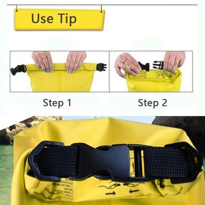 10L 20L de água impermeável resistente a água de saco seco bolsa de pacote de pacote de nadar ao ar livre canoagem canoagem rio Trekking Boating