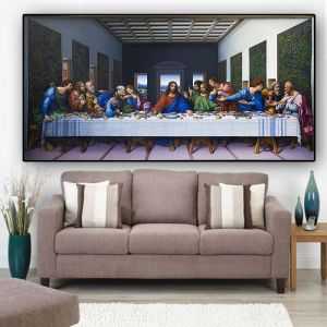 The Last Supper by Leonardo Da Vinci Famous Abstract Canvas Painting Affiche Scandinave Wall Art Picture for Living Room t Decor