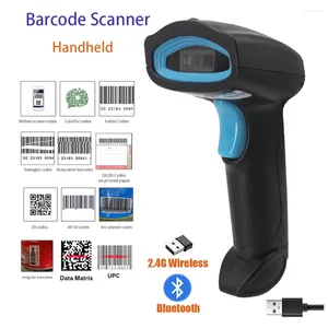 Wireless 2D Barcode Scanner Bluetooth Portable Handheld 1D/2D QR Code Reader Quick Identify Bar CMOS For Retail Warehouse