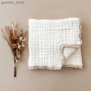 Blankets Swaddling 6 Layers Bamboo Cotton Baby Receiving Blanket Infant Kids Swaddle Wrap Blanket Sleeping Warm Quilt Bed Cover Muslin Baby Blanket Y240411