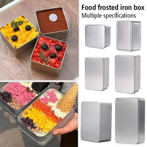 Storage Bottles Food Frosted Iron Box Mousse Cake Ice Cream Dessert Cookie Bread Containers Tinplate Candy Organizer Rectangular Empty