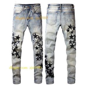 Amirir Jeans Designer Jeans Hosen Purpur Jeans Ripped Biker Slim Straight Hosen Designer Stack Fashion Herren Trendmarke Vintage Pant Mens Jeans Amirir Hosener