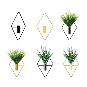 Vaser geometrisk vägg planter metall hängande vas elegant och hållbar växthållare planterare guldgröna blad