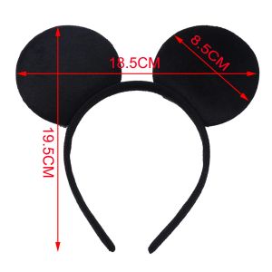 12pcs Mouse Ears Headband Girls Festival Headbands Black Sequin Bowknot Hairband Children Birthday Party Hair Accessories Gift