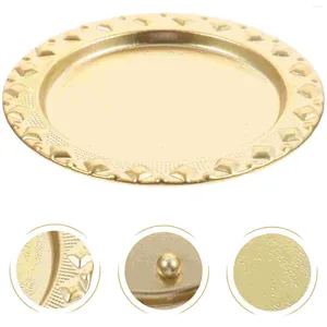 Plattor Tray Unique Dish Plate Decorative Fruits Round Trays soffbord Behållare Metallkakavsmalnande hållare skål menagerie