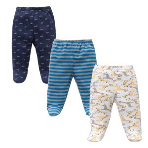 Pantaloni dei pantaloni 3pcs/lotto piste per bambini con piede autunnali al 100% di cotone neonate ragazzi vestiti unisex pantaloni da fondo pp casual pp abbigliamento neonato