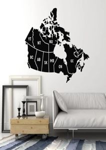 Adesivi da parete della mappa del Canada per soggiorno Decal di parete in vinile per studio Accessori per la decorazione della casa per la lettura Art6342499