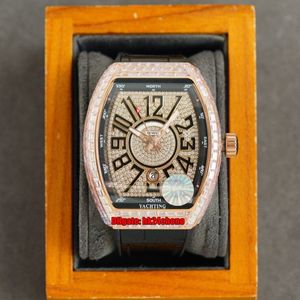 RRF Luksusowe zegarki Vanguard Yachting V45 Sc Dt Rose Gold Hailous Diamonds Miyota Automatyczna mechaniczna męska zegarek Diamentowy tarcza rub323i
