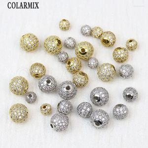 Colares pendentes 20 PCs Charme de zircão de alta qualidade de tamanho múltiplo de bola de cristal bola de contas para fabricação de jóias