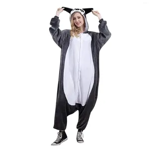 Ev Giyim Kadınların Sevimli Ekleme Baskılı Fermuar Tulum Nightgown Supersoft Kalın Pijamalar Sarkık Sıcak Salon Partisi Panda Bear