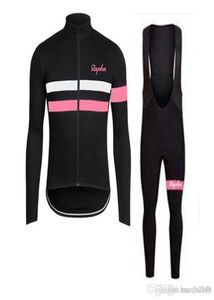 Rapha Team Cycling Long Sleeves Jersey Bib Pants Set Mens Spring Autunno Sport Outdoor Sport Outdoor Sport Outdoor Comodo trasparente Y210312064694966