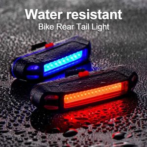 Bicycle Rear Light Waterproof USB Rechargeable LED Safety Warning Lamp Bike Flashing Accessories Night Riding Cycling Taillight