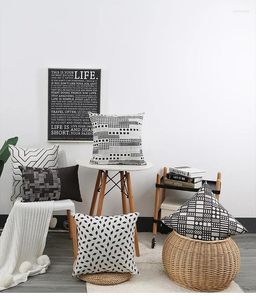 Cuscino in bianco e nero semplice copertura soggiorno divano di divano digitale personalizzato