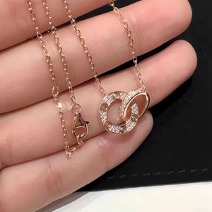 Designer charm High version Carter Double Ring Necklace Full Sky Star Diamond Non fading Valentines Day Gift