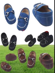 Leder Babyschuhe Moccasin Säugling Erste Wanderer Schwarze Schuhe für Neugeborene Leder Baby Jungen für 0 1year Babys Whole9071828