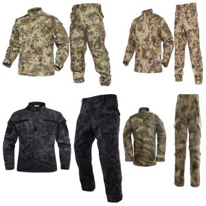 Pantolon Taktik Kryptek Typhon BDU Üniforma Kamuflaj Camo Gömlek ve Pantolon Set Erkekler Airsoft Paintball Av Giysi Savaş Üniforma