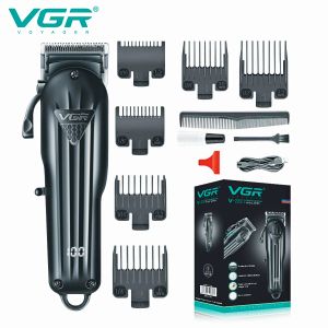 Clippers VGR Professional Hair Clipper Hair Cutting Machine Justerbar frisyr trådlös frisör laddningsbar Trimmer Men LED Display V282