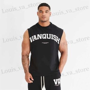 Herren T-Shirts Modemenschen Kleidung Neue Männer Weste Jogger Sport lässig Baumwolle gedrucktes Weste Fitnessstudio Running Training atmungsaktive Basketball Weste T240411