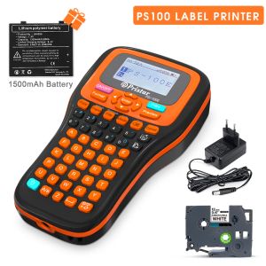 Printers Portable PS100E Label Printer Automatic Cutting Label Maker Machine Use for Brother 6/9/12mm Laminated Label Tape TZe231 TZe 231