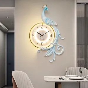 Placas decorativas Relógio da sala de estar Home decoração de parede atmosférica pendurada