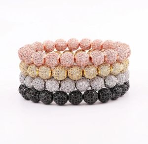 Punk Style Men Women Bracelet 10mm Cz Pave Ball Luxury Jewelry Gift Valentina039s Day Holiday Christmas7452902