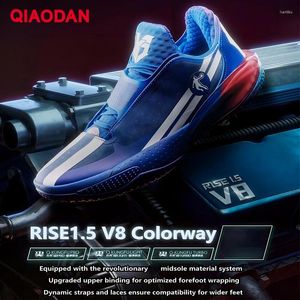 バスケットボールシューズQiaodan Rise 1.5 Men 2024 Professional Athletic Anti-Slippery Slippery Breasable Courfort Sneaker AM13240199