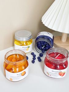 Hot Selling Scented Candles Jam Fruit Canned Candles Creative Design Wedding Gift Soy Wax Aromaterapy Candles Shooting Rekvisita