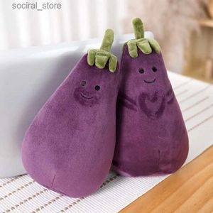 Fyllda plyschdjur jätte anime figur aubergine plysch kudde kawaii grönsak fylld doll barn leksaker kawaii rum dekoration födelsedag present l411