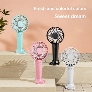 1 Set 600mAh Mini Fan with 3 Speeds 7 Blades Detachable Base Strong Wind Battery Operated Rechargeable Mini Pocket Hand Fan