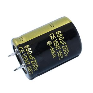 1-5pcs 200V680UF 200V 680UF 25x35mm Capacitor eletrolítico de alumínio de alta qualidade de alta frequência de baixa frequência ESR